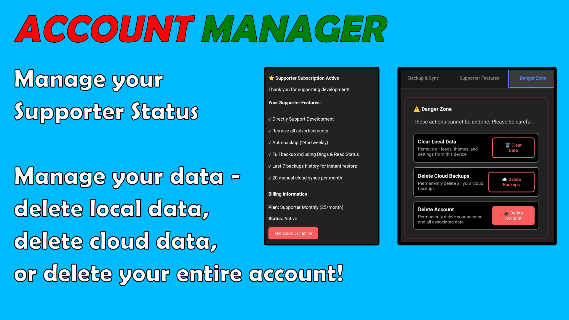 FeeDings account management