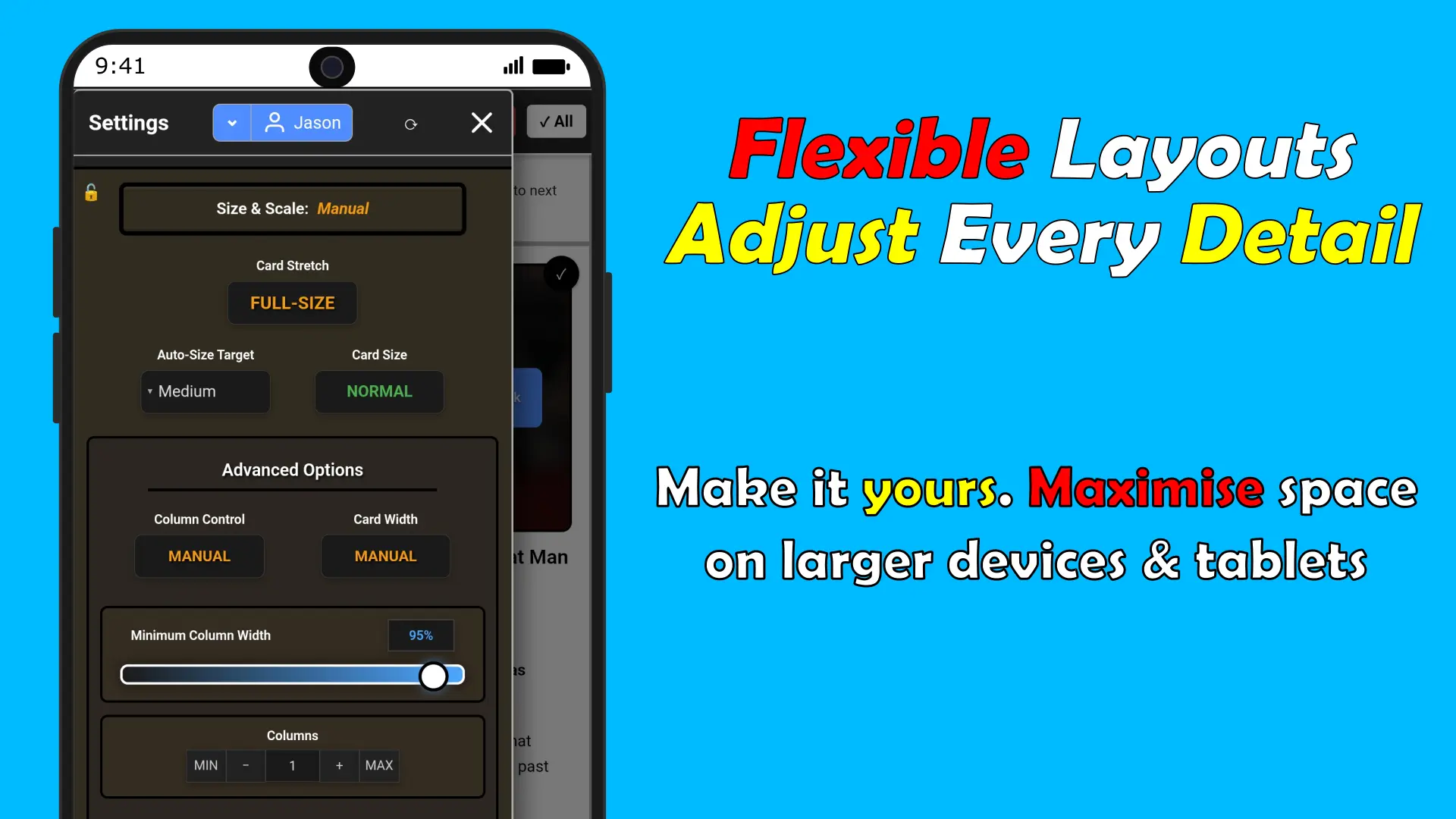 FeeDings flexible layout options