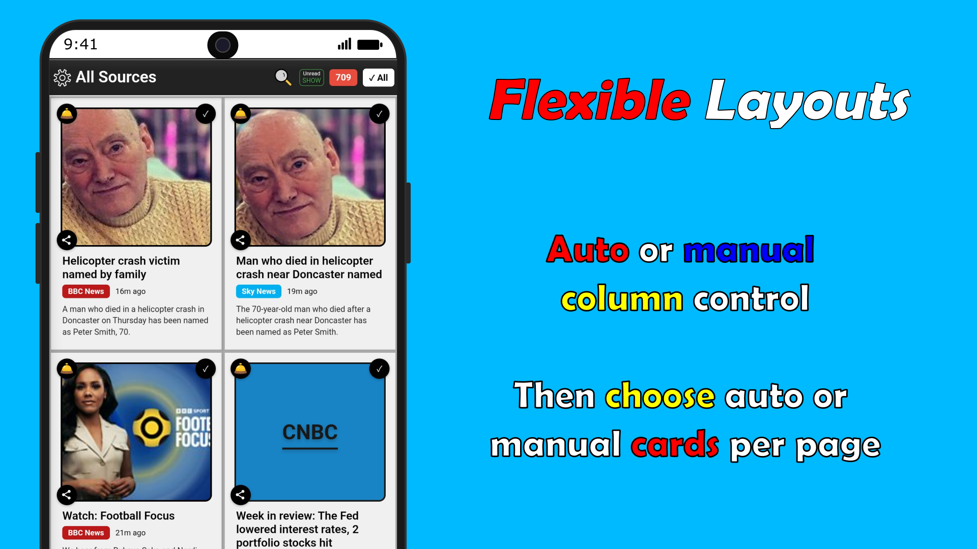 FeeDings flexible layout options