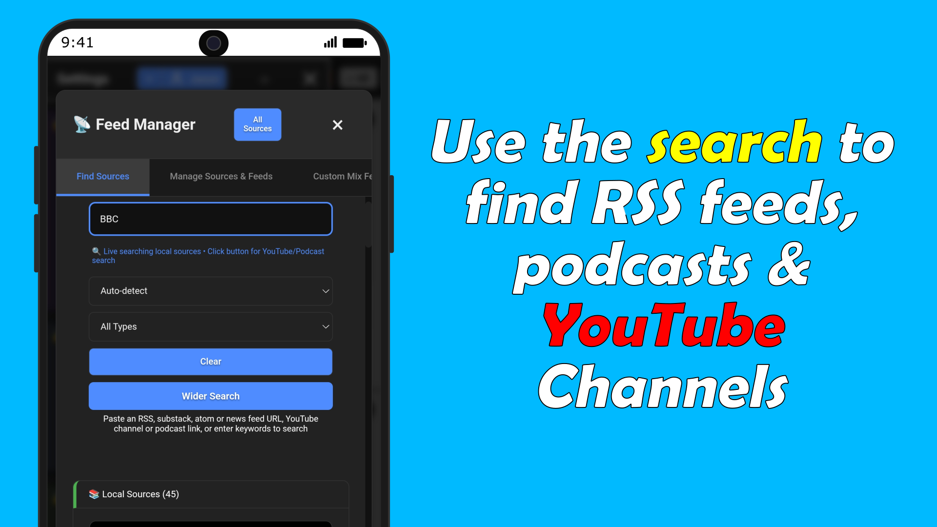 FeeDings import RSS feeds