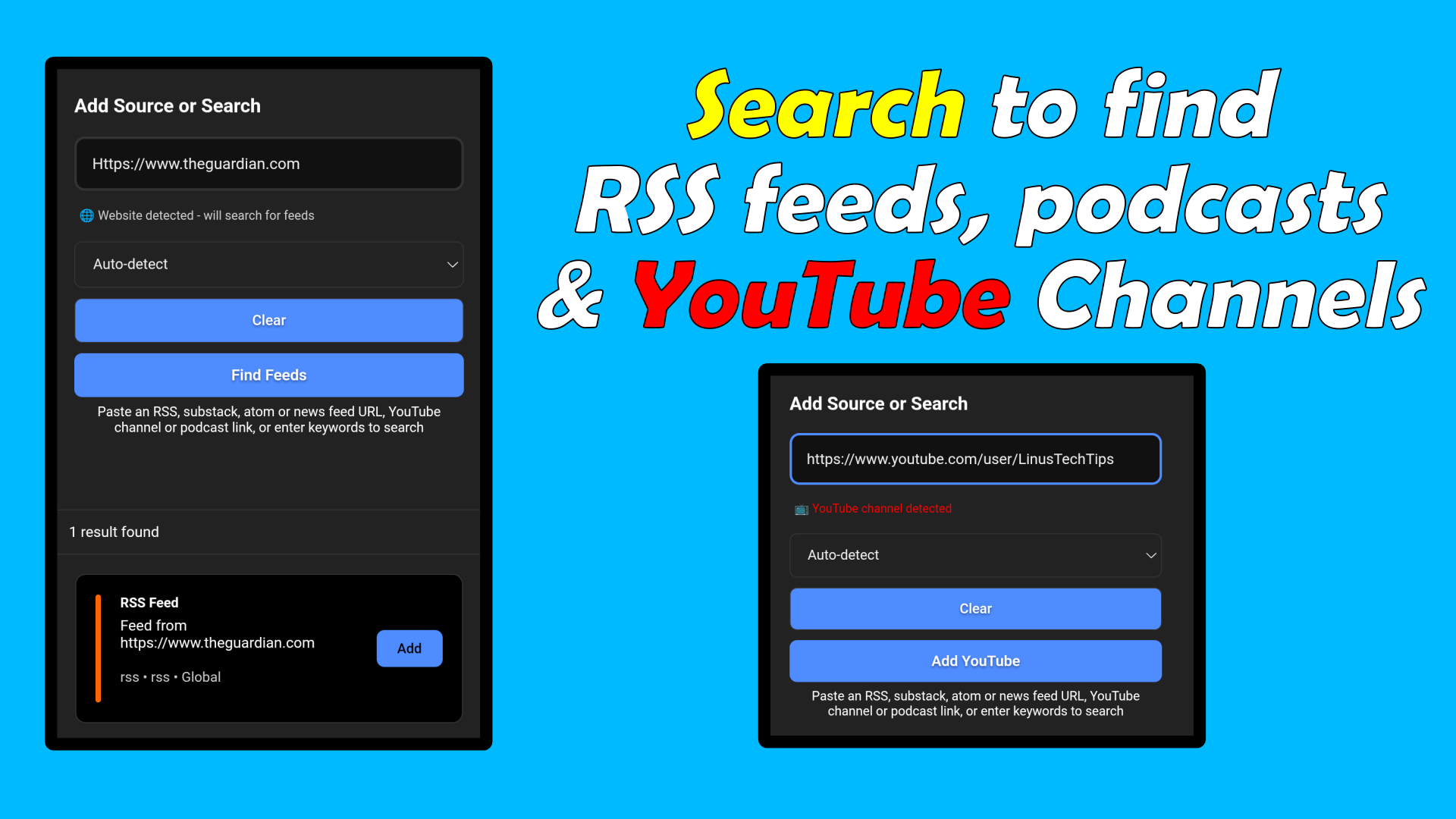 FeeDings import RSS feeds