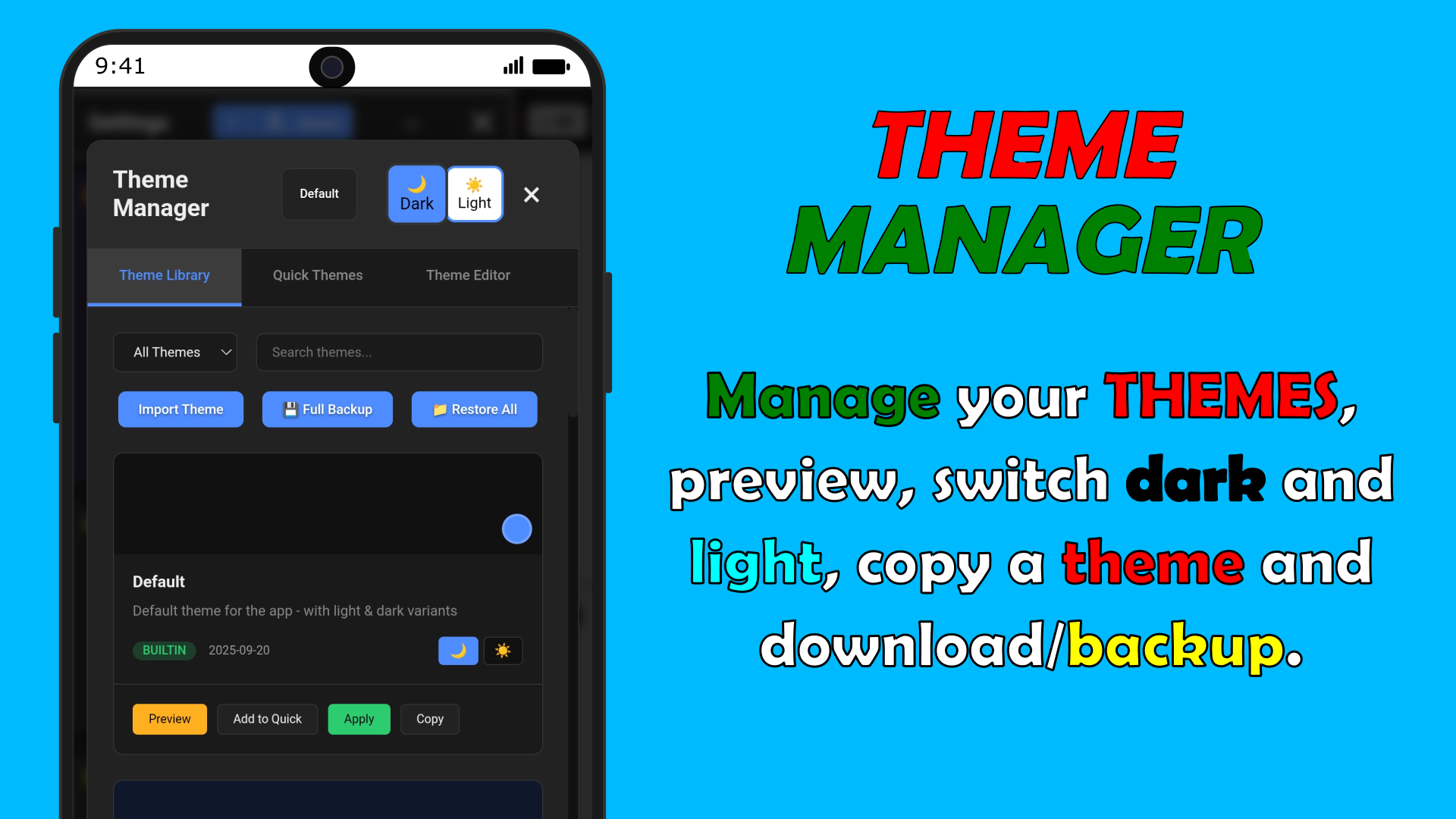 FeeDings custom theme editor